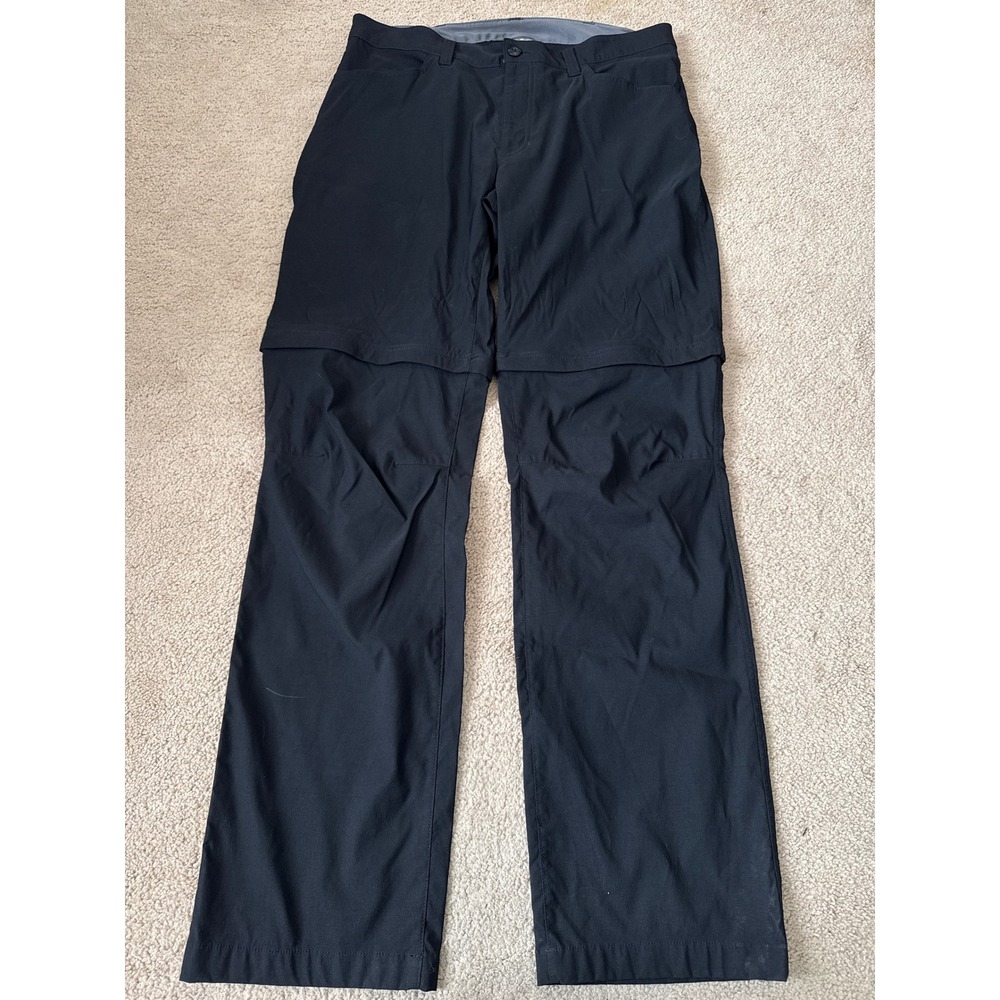 Eddie Bauer Convertible Tech Pants Men's 36x34 Black Hiking Outdoors Stretch
